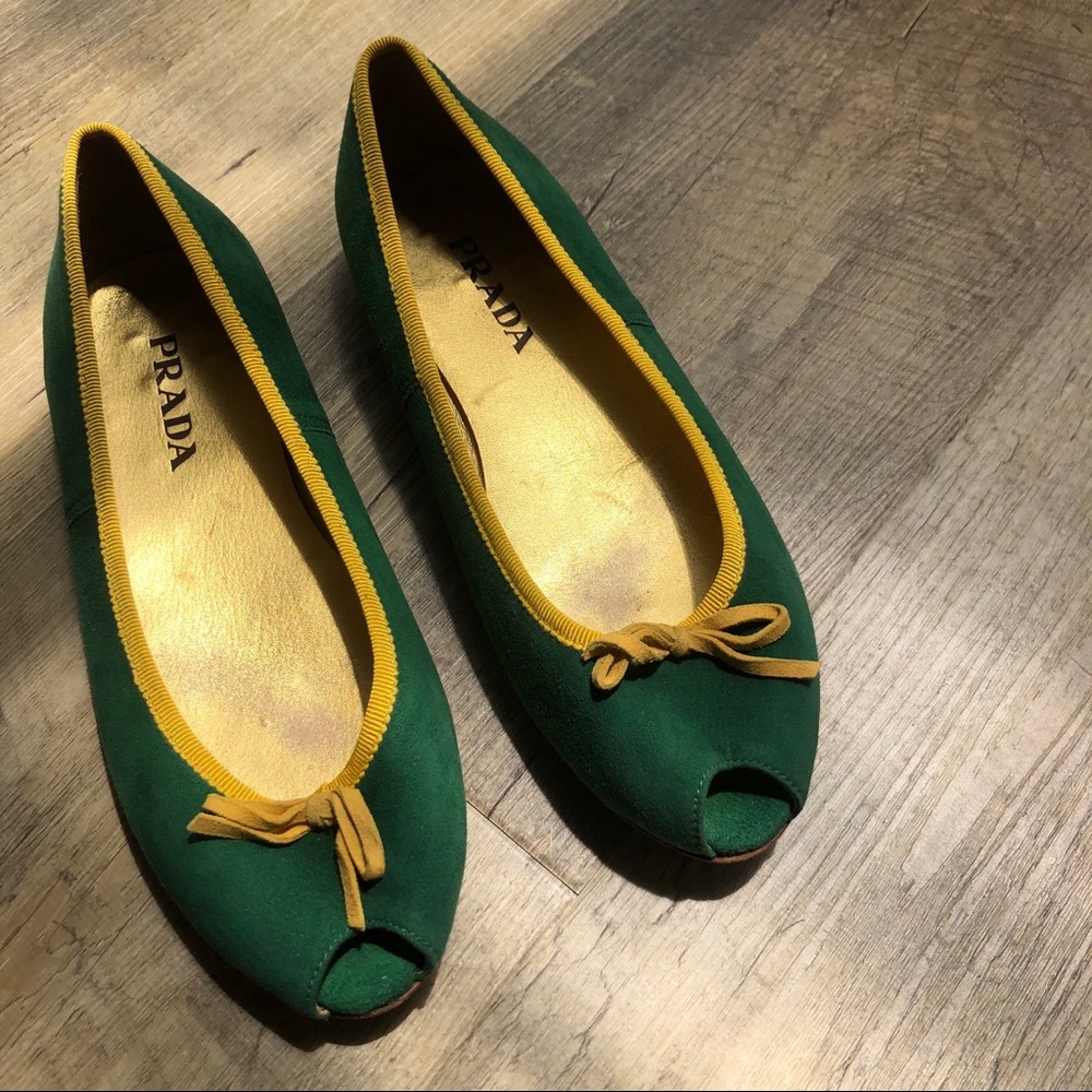 PRADA suede ballet flats